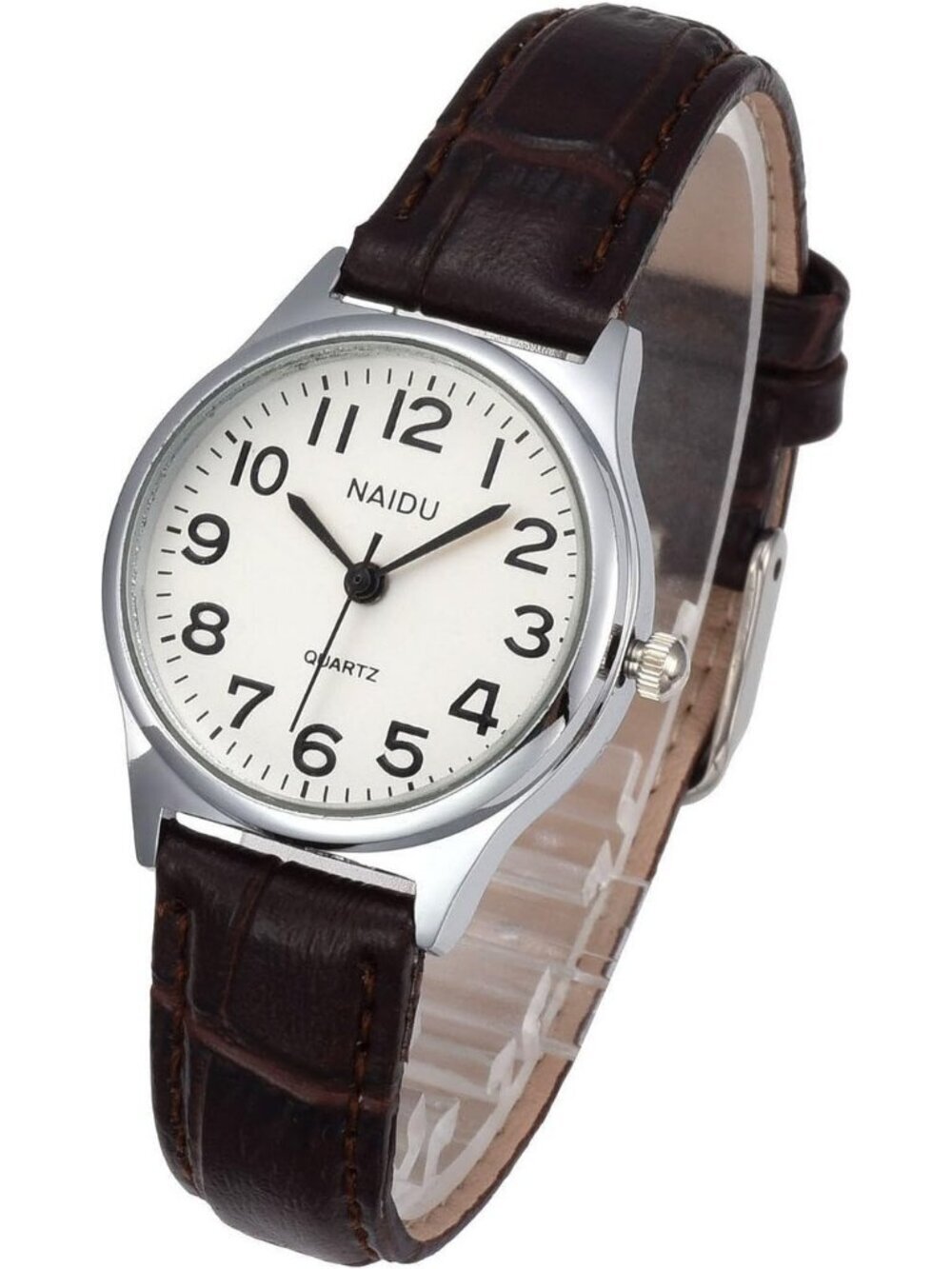 Women's Brown Analog Quartz Leather Roman Numerals Casual Classic Wrist Watch